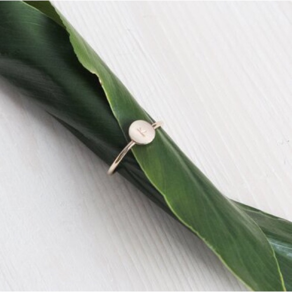 C initial stacking ring gold filled size 7.25